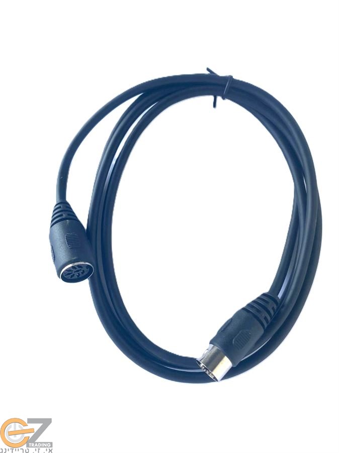 כבל מאריך שחור 9 חוטים עם תקע 8 פינים 1.5 מ